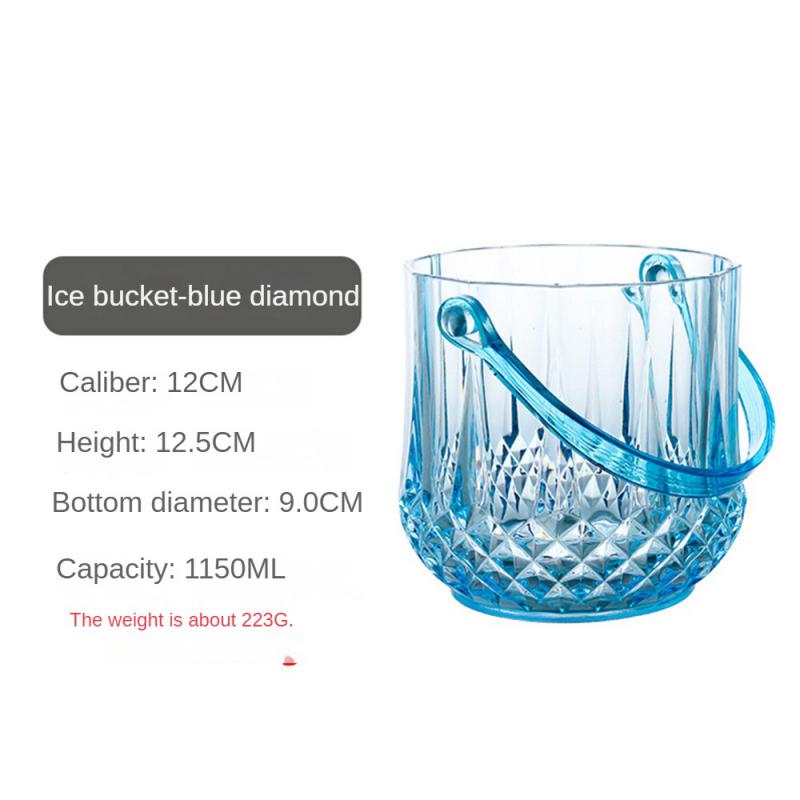 Прозрачное ведерко для льда Удобное хранение и очистка Высококачественная питьевая посуда Ведерко для льда Пластиковый зажим для льда