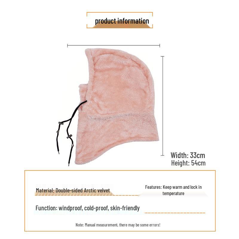 Зимняя шапка из арктического флиса для велоспорта и катания на лыжах: Ветрозащитный, Защищающий от холода капюшон и манишка