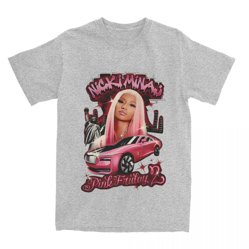 Новинка Футболки для мужчин Nicki Minaj Pink Friday 2 Tour с круглым вырезом из чистого хлопка, футболка с коротким рукавом, печатная одежда