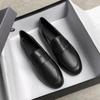2022 British Style Women's Black Leather Shoes, All-Match Flats, Size 41-43.