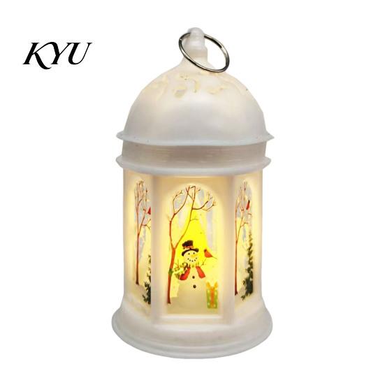 Hanging Lantern Decor Retro Christmas Night Light, Battery Operated LED Lamp, Decorative Flickering Portable Flame Flameless for Home Holiday