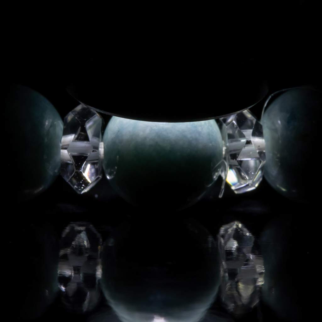 15cm Itoigawa Natural Jadeite Bracelet with Blue and Quartz a Beautiful Japanese National Stone and Jomon Power Stone Jadeite Workshop Special