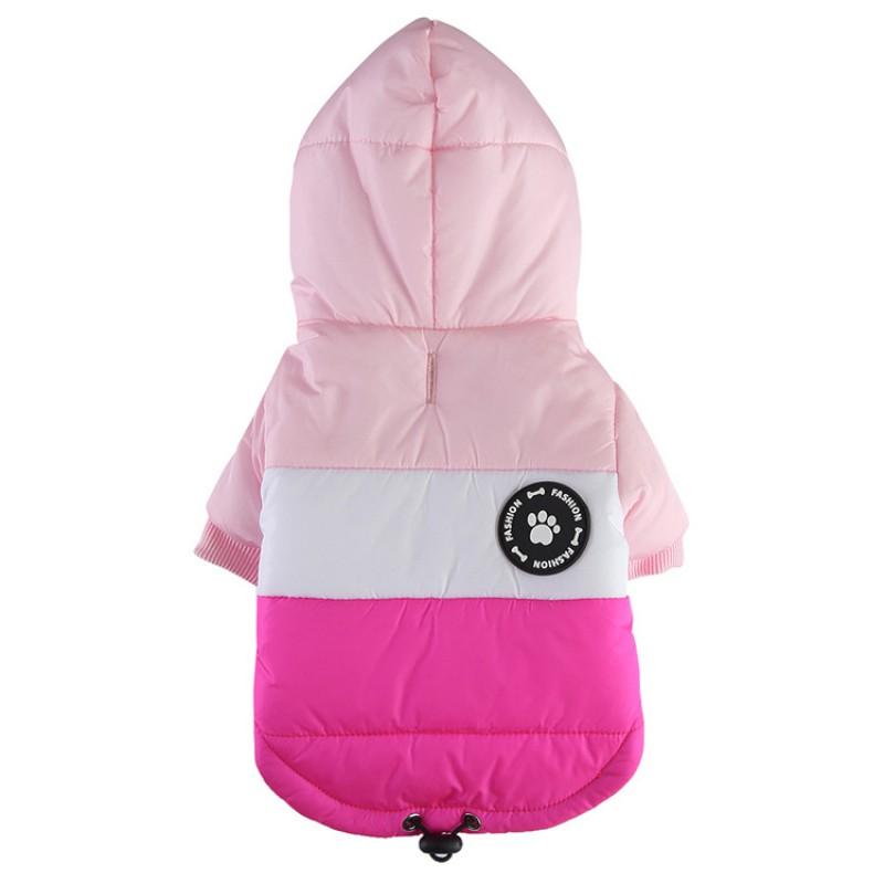 Winter Pet Coat Dogs Cats Warm Thick Cotton Outfit With Harness Loop Anti-Shedding Teddy Munchkin