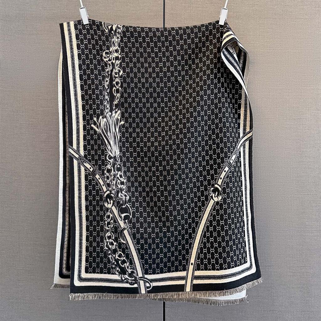 Autumn New Imitation Cashmere Jacquard Craftsmanship Light Luxury Versatile Temperament Scarf with Thickened Warm Shawl