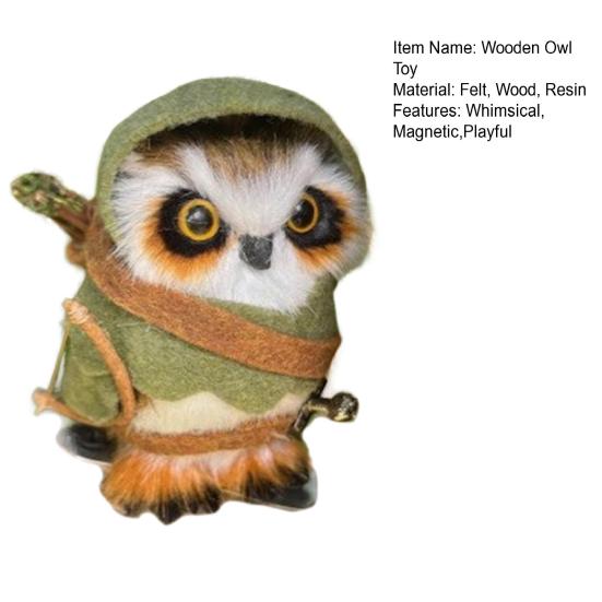 Деревянная фигурка совы, мини-магнитная плюшевая сова, дикая природа, птица, животное, статуэтка для детей, рождественский подарок на День благодарения