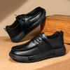 Модные мужские повседневные кожаные туфли на шнуровке высокого качества, уличные нескользящие туфли на толстой подошве, повседневные деловые рабочие туфли, модная обувь для ходьбы