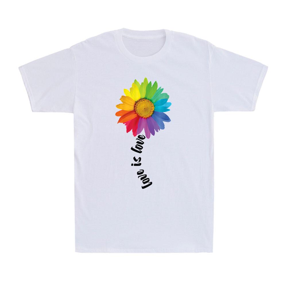 Love Is Love Rainbow Sunflower LGBT Gay Pride Transsexuals Gift Unisex TShirt