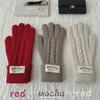 Korean Style Wool Balaclava & Twisted Gloves Set for Women - Perfect for Autumn and Winter