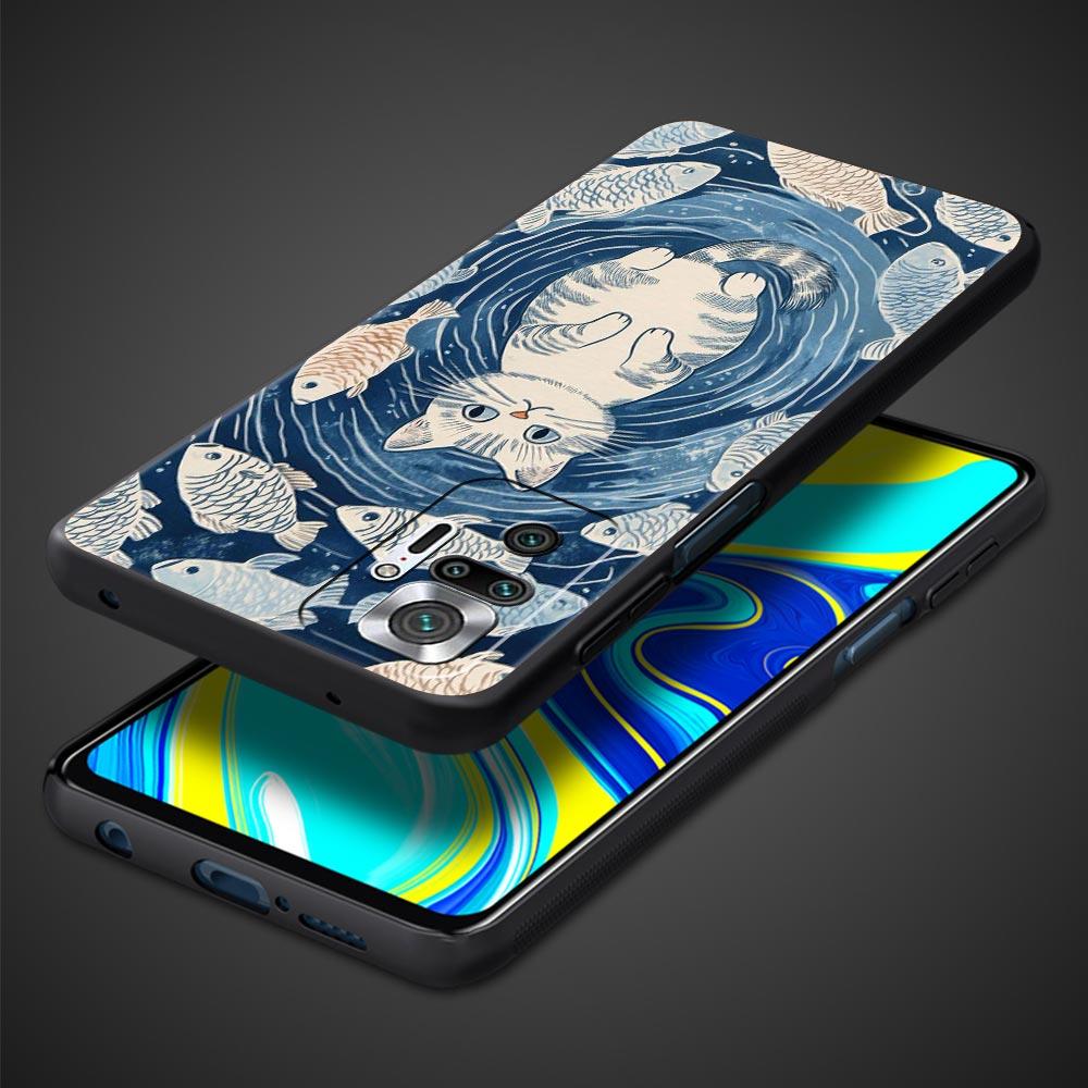 Синий чехол для телефона с изображением морской рыбы для Redmi 14C 10C Note 15 14 13 12 10 11 K40 Pro Plus 5G Ударопрочный мягкий ТПУ чехол Fundas Сумки