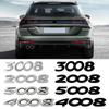 3D Metal Car Styling Logo Number Rear Trunk Sticker For 3008 2008 5008 4008 Decoration Car Accessories