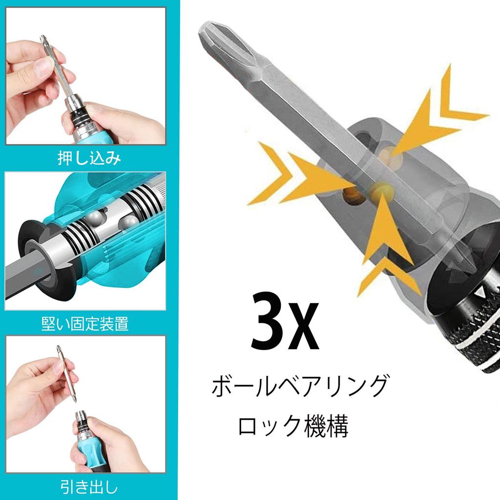 DURATECH Сменный набор отверток с шариковыми и храповыми битами для ремонта мебели и автомобилей 12-в-1 быстросъемная рукоятка, крестовые,