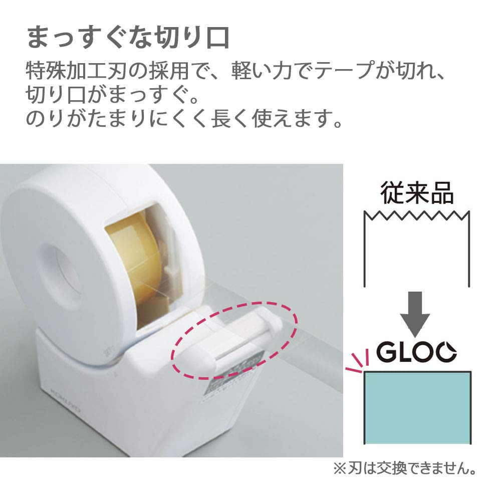 KOKUYO GLOO Tape Suction Cup Small White Cutter, Type, Handy, Roll, T-GM510W