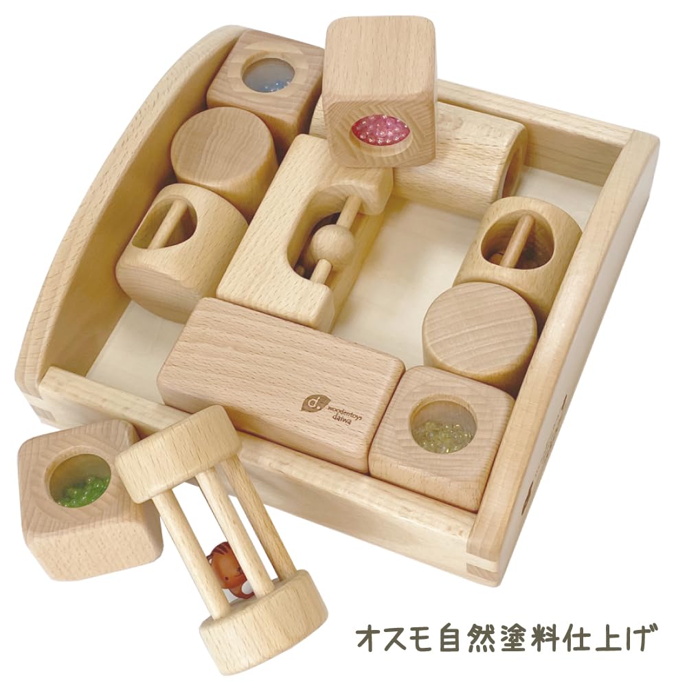 Деревянная игрушка Daiwa Squirrel Forest Sound Blocks Base Scale 13 Pieces Blocks с различными механизмами и звуками Natural Paint Технические характеристики Blocks