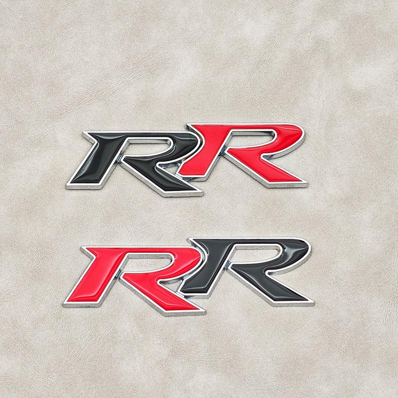 3D Metal RR Logo Car Rear Trunk Sticker Front Grille Badge Emblem Decal For Honda Accessories ako256