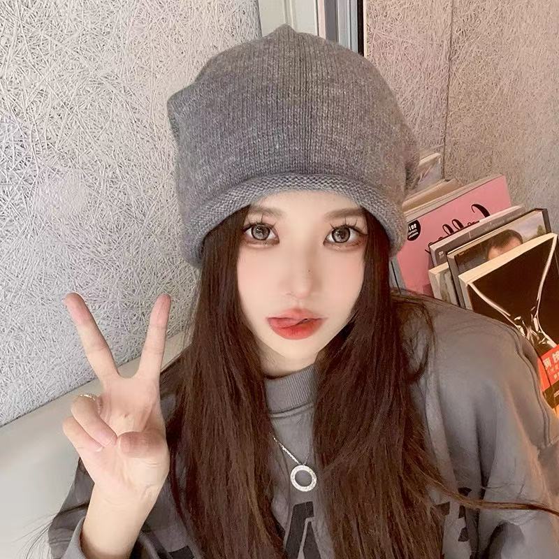 Зимняя сумка, дисплей для головы, лицо, маленький цветочный горшок, шляпа, письмо, хлопковая пряжа, вязаная шляпа-ведро, женская, полая, однотонная маска для лица