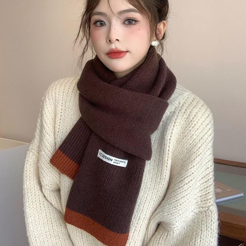 Warm Winter Wool Scarves Korean Style Women Cashmere Shawl Elegant Multicolor Knitted Scarf  Female