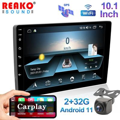 2 + 32G 2Din 10 дюймов Andriod 11 Автомобильный мультимедийный плеер Carplay GPS-навигация Bluetooth Автомобильная аудиосистема Wi-Fi USB FM MirrorLink HD