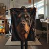 Black Rottweiler,pattern Flannel Blanket, High quality Comfortable for All Seasons, Home Decor, Warmth and Comfort, Perfect for Gifts.