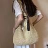 Summer Paper Handmade Straw Woven Bag Large Capacity Leisure Beach Bag Daily Commute Vacation Travel Shoulder Bag
