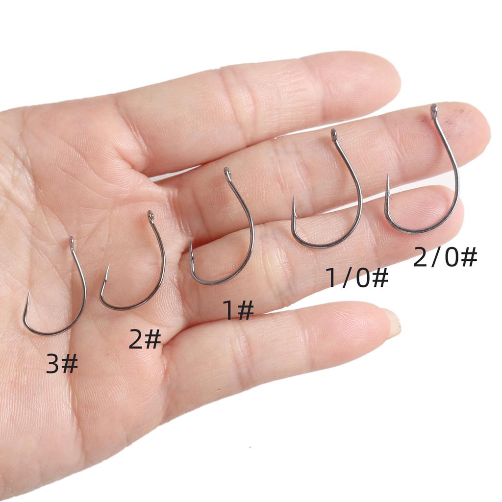 100 шт. 5 размеров рыболовные крючки из нержавеющей стали крючки для ловли карпа рыболовный крючок червячные крючки с пластиковой коробкой