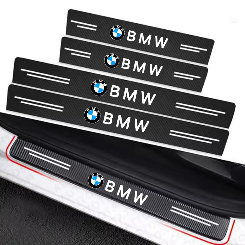BBLB5 Car Threshold Scuff Plate Carbon Fiber Sill Protector Stickers For BMW M e46 e90 e60 f30 f10 e39 e36 g20 g30 f20 e87 Accessories