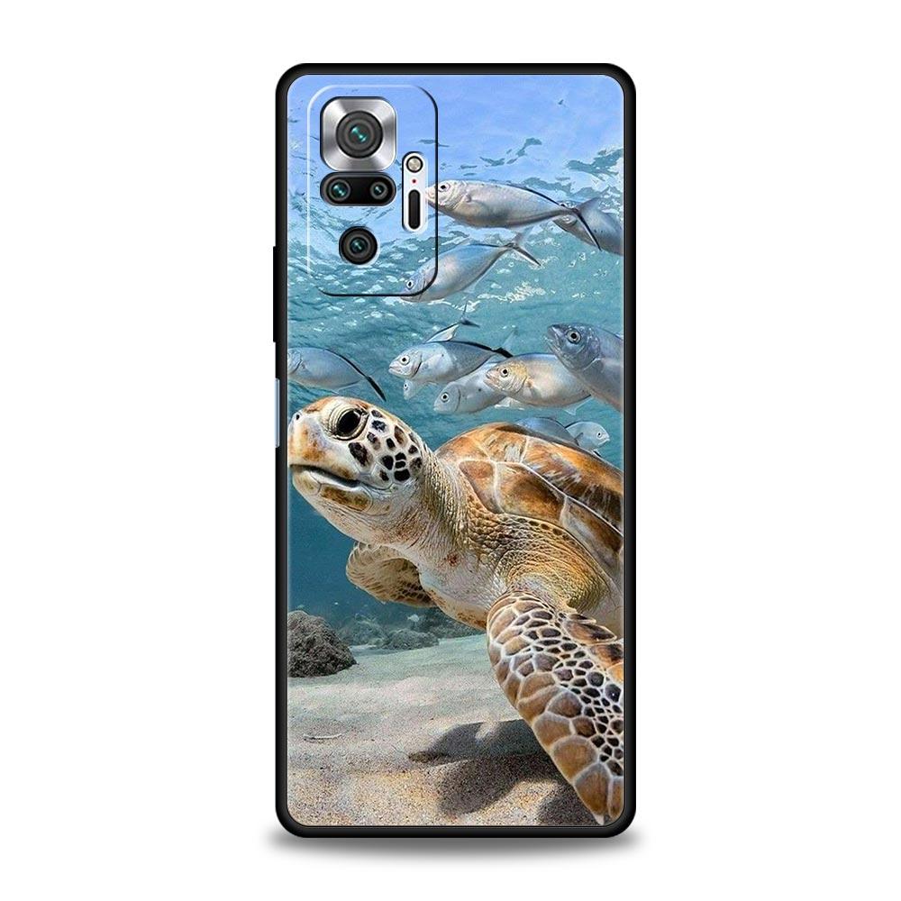 Чехол для телефона с изображением морского животного дельфина для Xiaomi Redmi Note 14 13 5G 10 11 12 Pro Plus 4G 14C 13C 12C 10C Черный