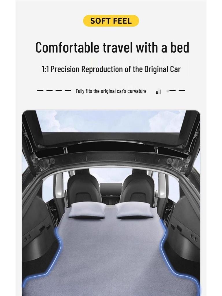 Надувной матрас для моделей Tesla (25+), Обновленная версия, Надувной матрас для заднего сиденья, Складной, для кемпинга и сна