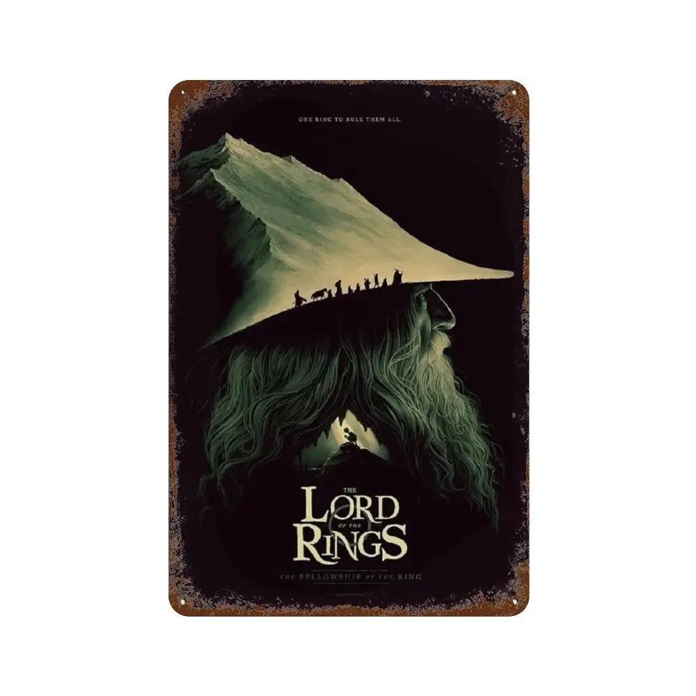 Abstract Ring Art Retro Travel Poster Metal Tin Sign Plaque Vintage Film Mordor Castle Lord Magic Wall Kid Bed Room Home Deco