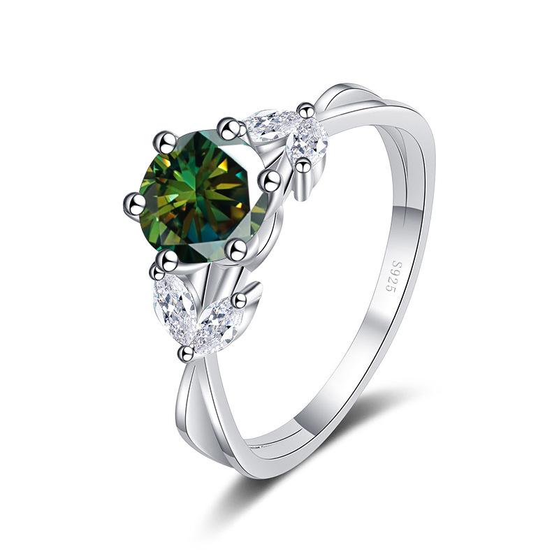 Bague Ringen Ювелирные изделия из стерлингового серебра S925, роскошное кольцо с бриллиантом 1 карат D-цвета, муассанит, женский цветок, растение, дизайн, размер 5-9, подарок