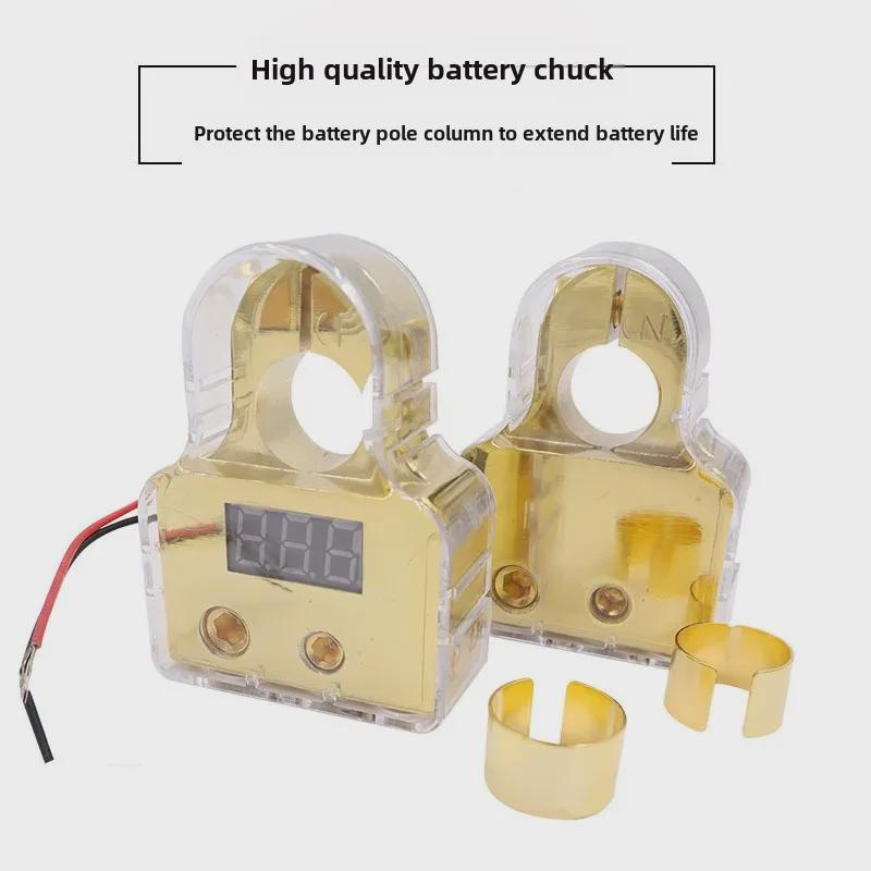 Зажим для клемм автомобильного аккумулятора с дисплеем для модификации аудиосистемы