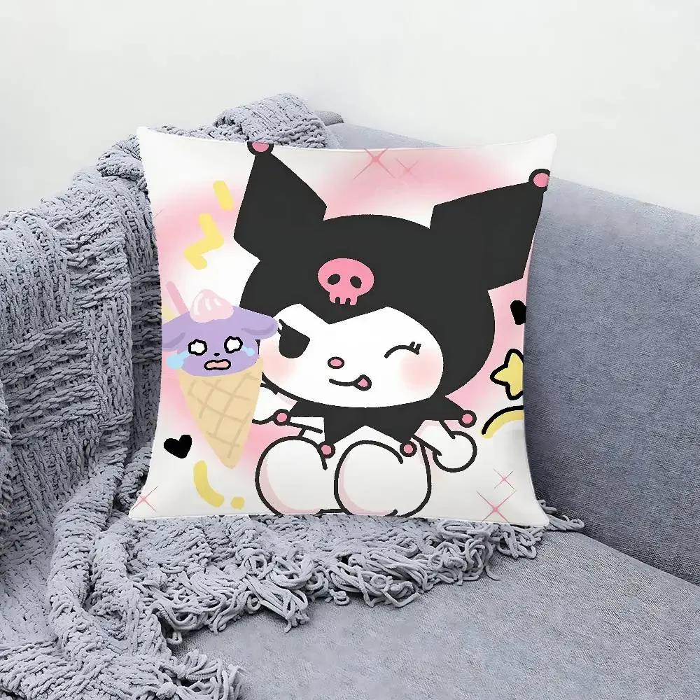 Милая Наволочка для Подушки K-Kuromi Чехол для Подушки Мягкий Милый Декоративный Чехол для Подушки Для Автомобиля Дивана Наволочка Полиэстер С Молнией