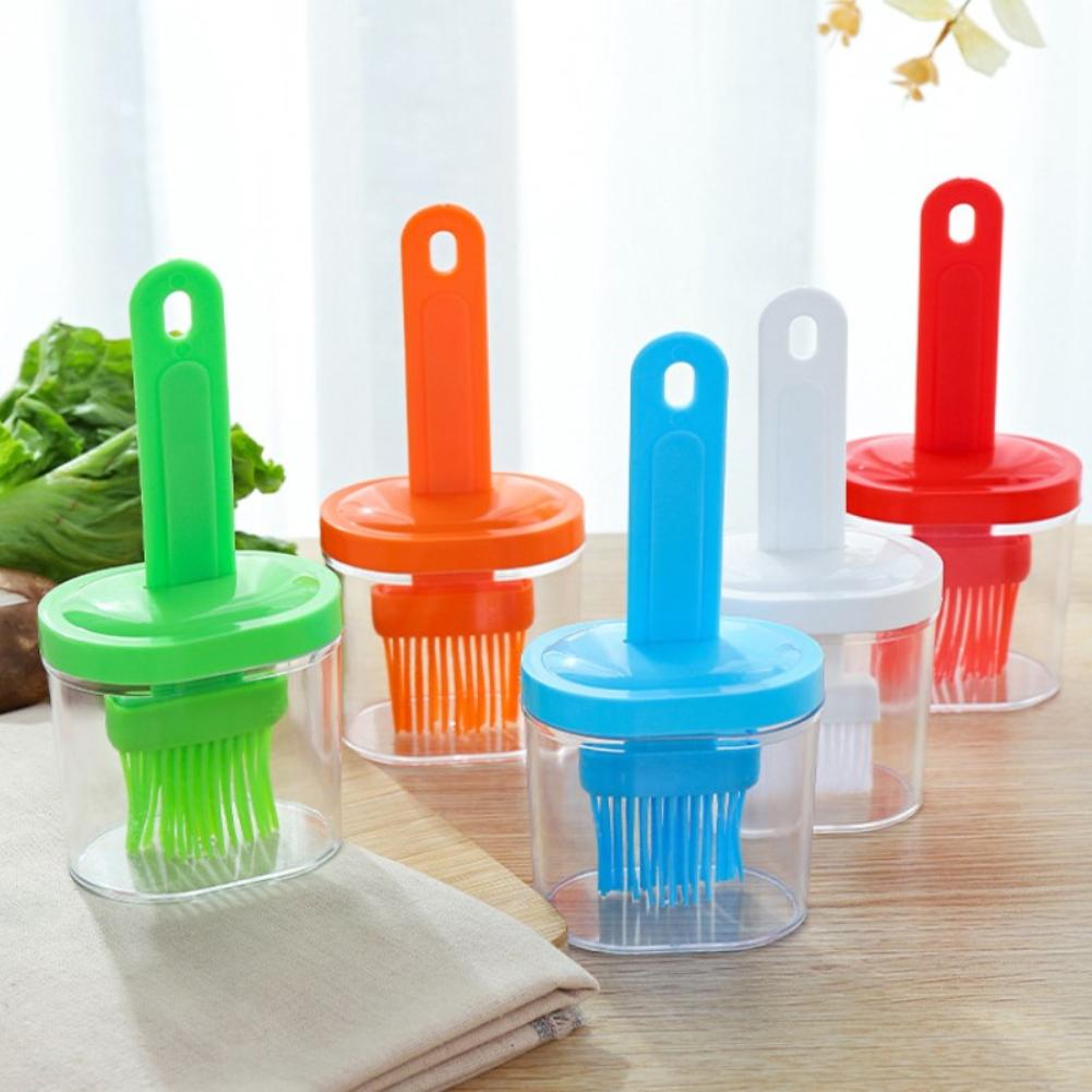Silicone Oil Bottle Brush Integrated With Lid High Temperature Resistant Barbecue Baking Brush Oil Oil Brush