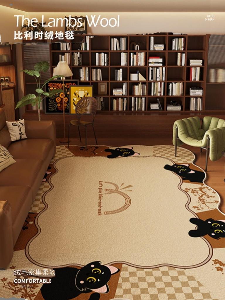 Необычный ковер для гостиной в китайском стиле с рисунком из мультфильма, плюшевый коврик для пола в спальне, противоскользящий ковер для дивана, журнального столика