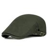 Retro Solid Color Men Beret Hat Adjustable Korean Style Mesh Flat Cap Sunscreen British Style Forward Peaked Cap Men