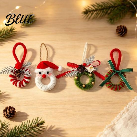 Забавные наборы для подвешивания на елку, ручной работы, ornaments из синельной проволоки, готовые стебли из синели, поделки-венок, зимние праздничные фото-аксессуары с шишками