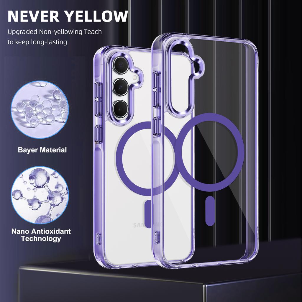 For Samsung Galaxy A55 5G Case Compatible with MagSafe TPU+PC Clear Phone Cover