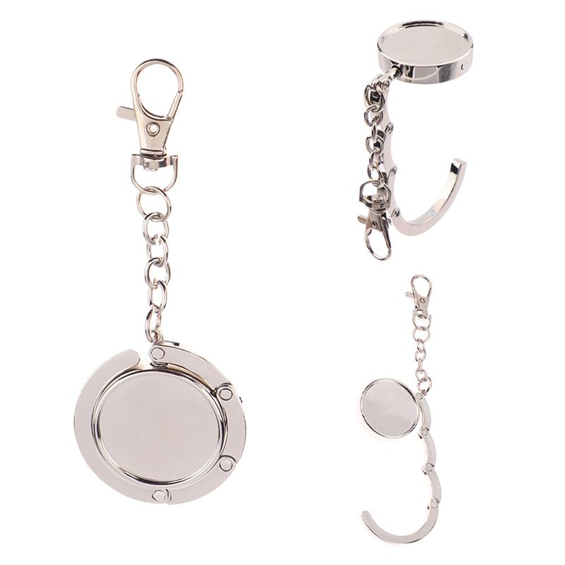 Простой круглый металлический складной крючок-держатель для сумки, портативные крючки для сумок, брелок, подвески для стола, многоцелевой нескользящий крючок