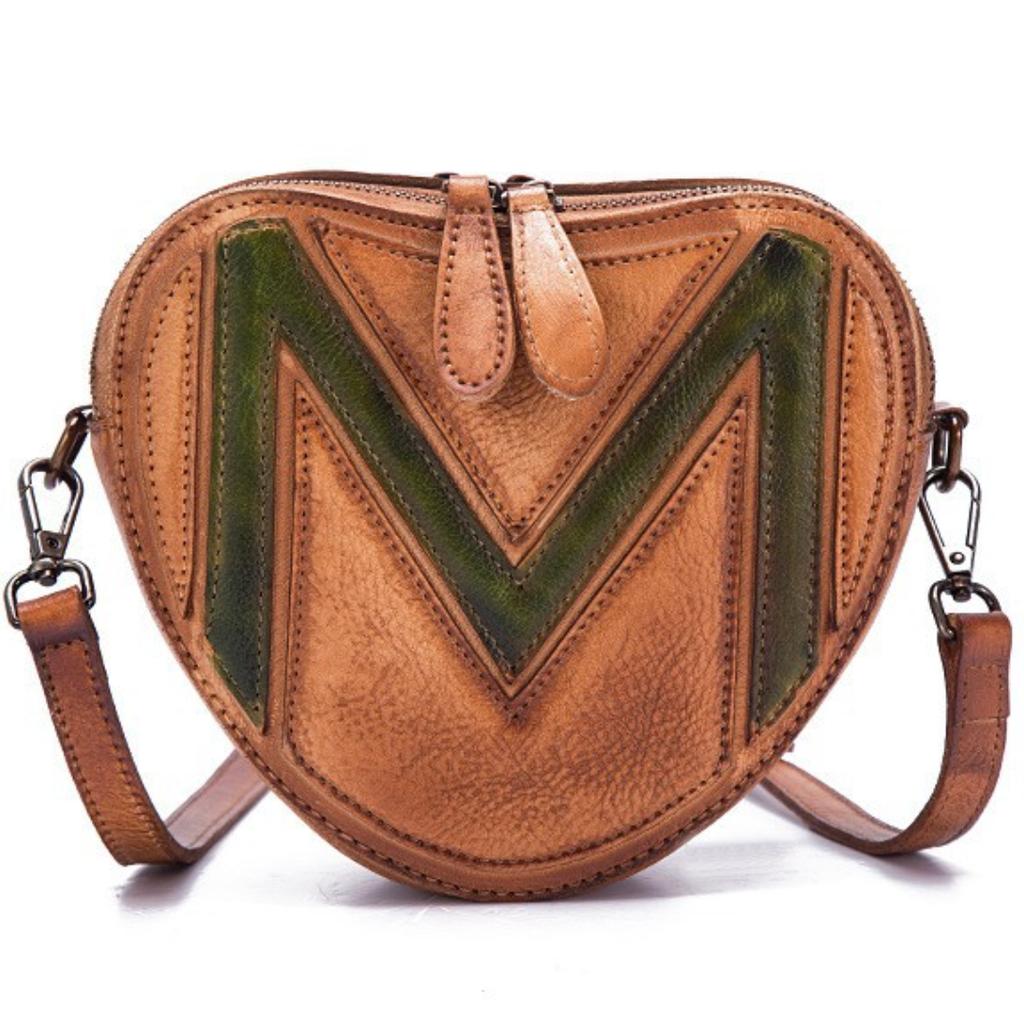 Сумочка Креативная сумка через плечо в форме сердца Ретро М слово круглая сумка ручной работы