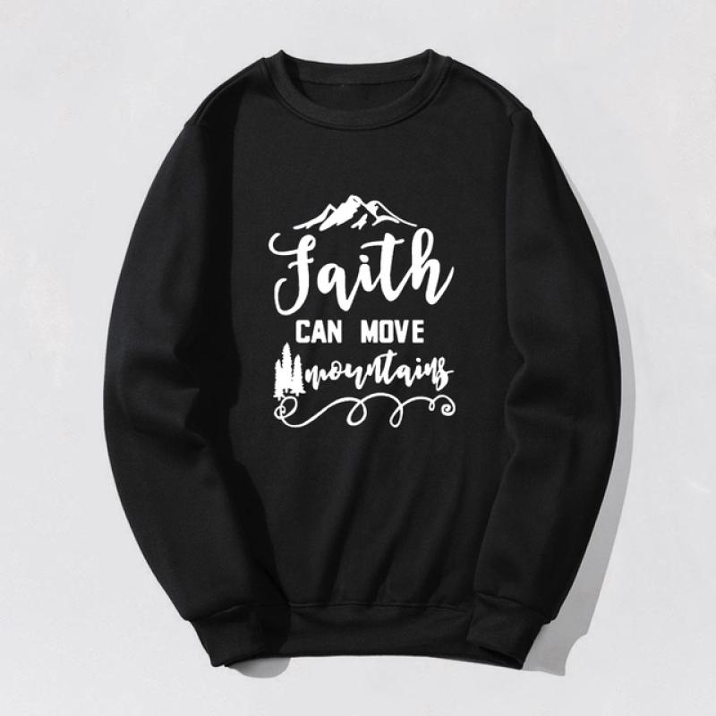 2023 Женская толстовка с принтом Иисуса Faith Over Fear Уличная одежда Осень-зима Пуловеры с круглым вырезом Harajuku Женская толстовка с капюшоном Топы Одежда
