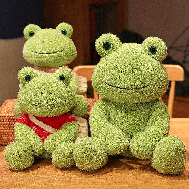 1 шт., 25 см, милая плюшевая игрушка-лягушка, мягкая кукла, мягкая лягушка с сумкой-свитером, детские игрушки, подарок на день рождения, Рождественский подарок для детей
