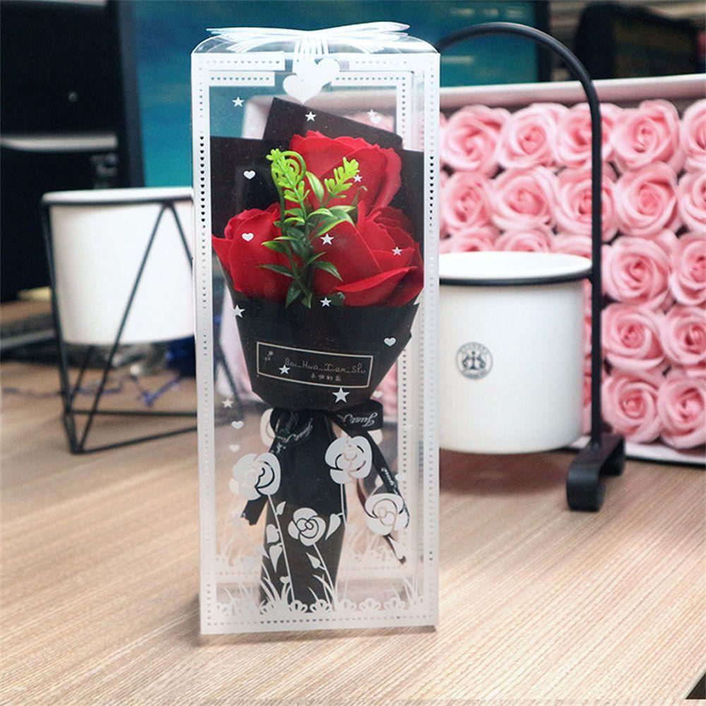 Decorations Valentine's Day Gift Wedding Decoration Mother's Day Artificial Rose Bouquet Artificial Flowers 3 Heads Soap Flower