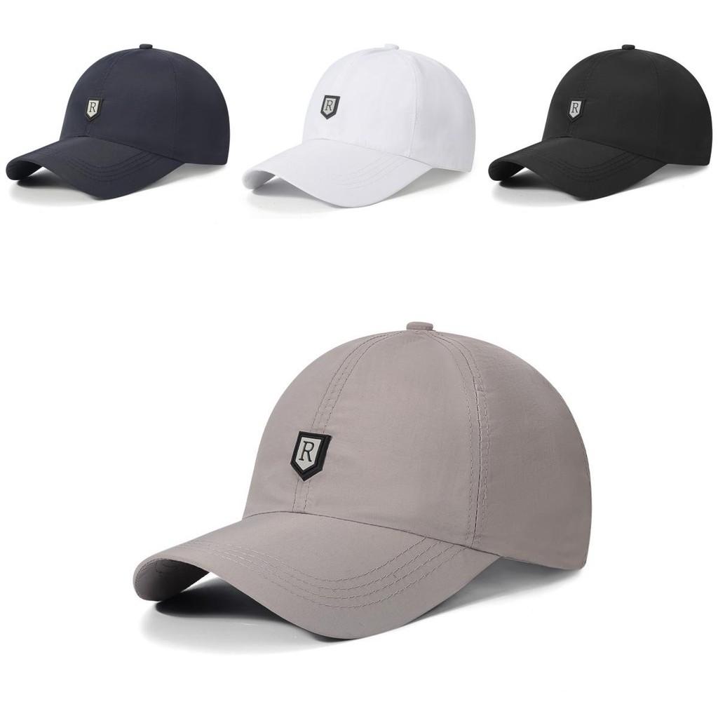 Label R Leather Mens Baseball Cap Quick Dry Sun Protect Fashion Outdoor Casual