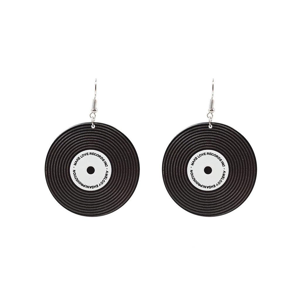 Креативные геометрические серьги в виде граммофонной пластинки для женщин