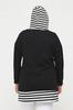Women's Style Big Size Sweatshirt Large Size 100% Cotton Spring Spring Slit On The Side Comfort Model Stripe Detailed Hooded Sweatshirt