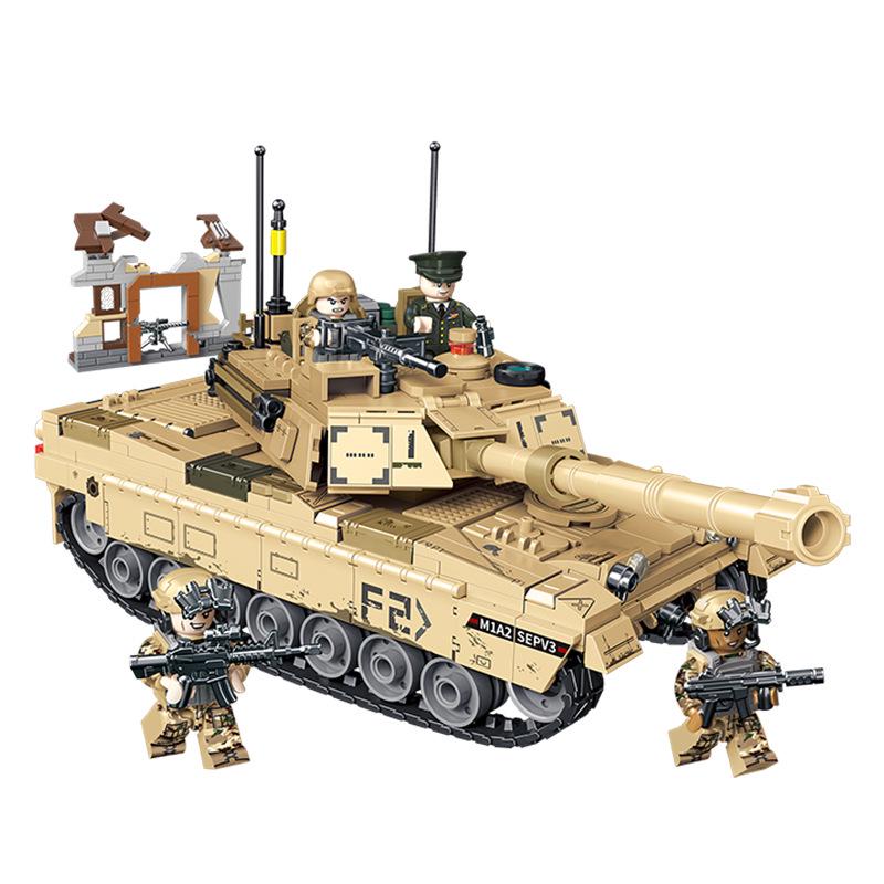 Модель танка Sengbao M1A2 Образовательная сборная игрушка для детей