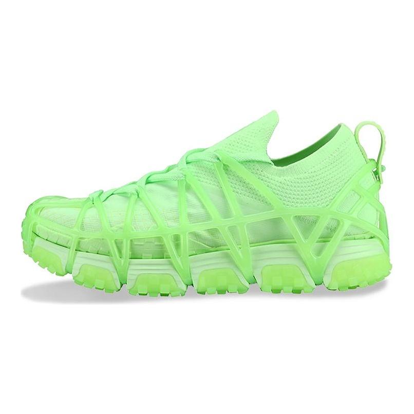 Li Ning Mix ACE Ткань Нескользящие Износостойкие Низкие Повседневные Кроссовки Женские Флуоресцентный Ледяной Зеленый AZGS030-2