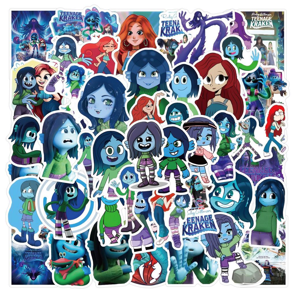 50 Новых Стикеров Руби Гиллман Кракен Сирена Дудл Чемодан Блокнот Водонепроницаемые Стикеры