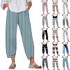 Брюки женские летние повседневные широкие брюки с эластичной резинкой на талии и карманами