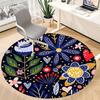 1PC Floral Whimsical Office Round Area Rug, Mat Suitable For Office, Under Office Chairs Bedroom Living Room Home Decor, Room Deco