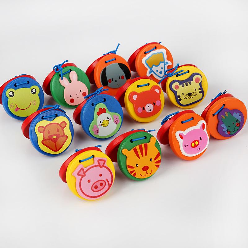 Rainbow Wooden Hand Rattle: 10 Bells Baby Soothing Toy